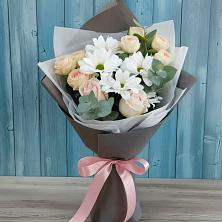 Букет цветов из:  Хризантемы и Розы в Дружинино