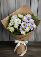 Букет цветов из:  Хризантемы и Розы в Дружинино