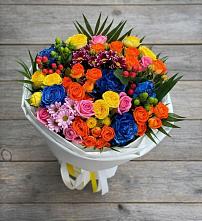 Букет цветов из:  Розы и Хризантемы в Дружинино