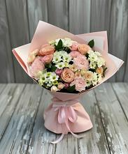 Букет цветов из:  Гвоздики, Розы и Хризантемы в Дружинино