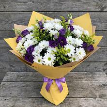 Букет цветов из:  Ирисы, Хризантемы и Ромашки в Дружинино