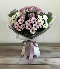 Букет цветов из:  Хризантемы и Розы #REPLACE_PRED# Дружинино