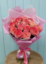 Букет 15 Розовых роз Равель в Дружинино